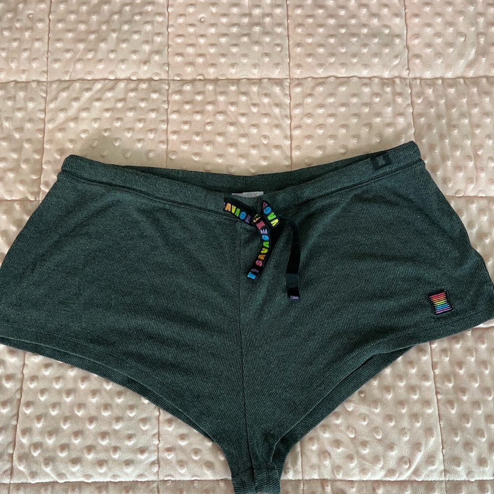 Savage X Fenty Gray Athletic Shorts with Drawstring Waistband